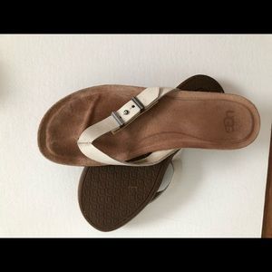 Ugg sandals white leather